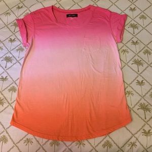 Grayson pink white orange ombre T-shirt size M
